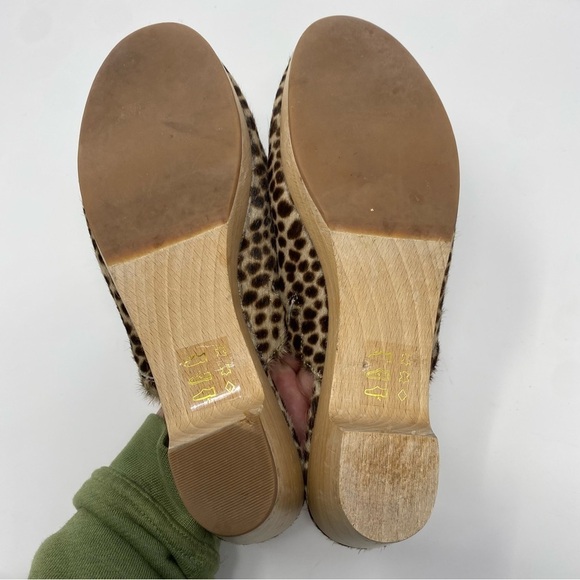 Madewell Womens The Ruby Clog in Dotted Calf Hair 7.5 Wooden Soles Slip On MA526 - Picture 7 of 11